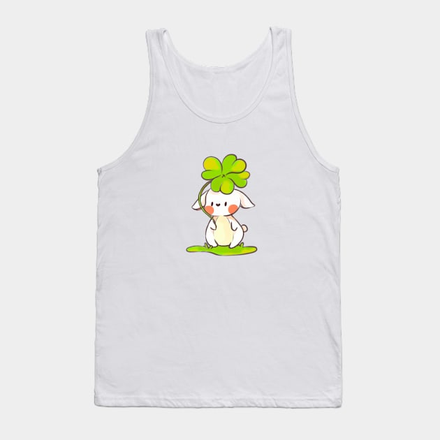 Bunny With Clover Tank Top by white flame art